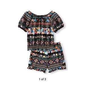 Black Floral 2 Piece sets for Girls back 2 school